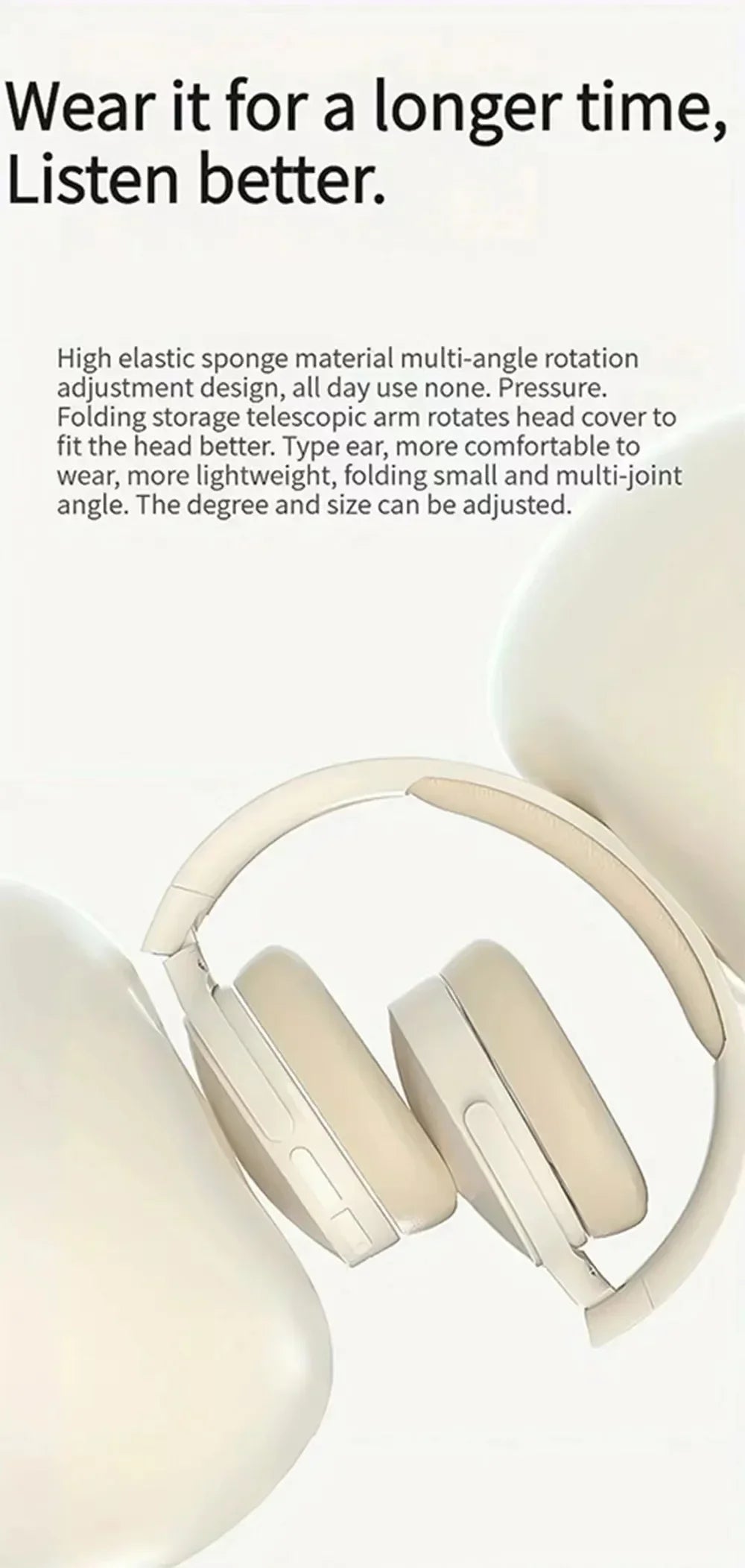 New Wireless Bluetooth Over-Ear Headphones – HiFi Stereo Headset with Mic, TF/AUX Music Player & Sports Earphones