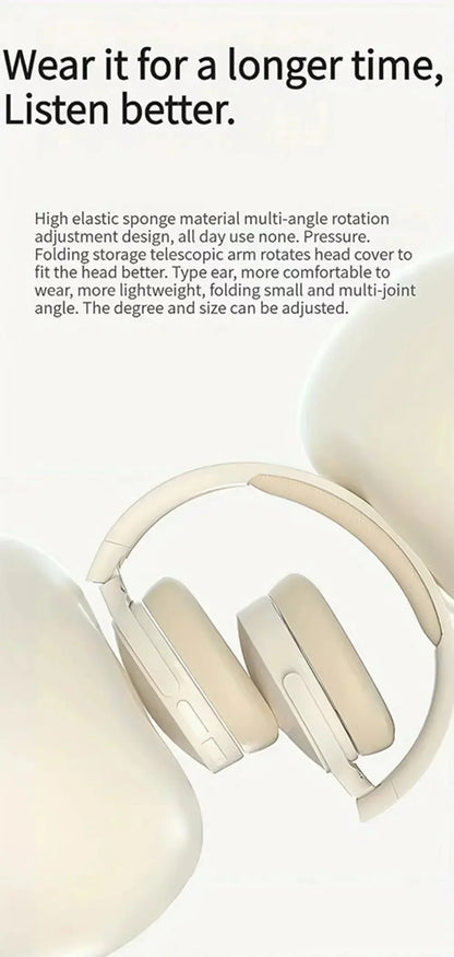 New Wireless Bluetooth Over-Ear Headphones – HiFi Stereo Headset with Mic, TF/AUX Music Player & Sports Earphones