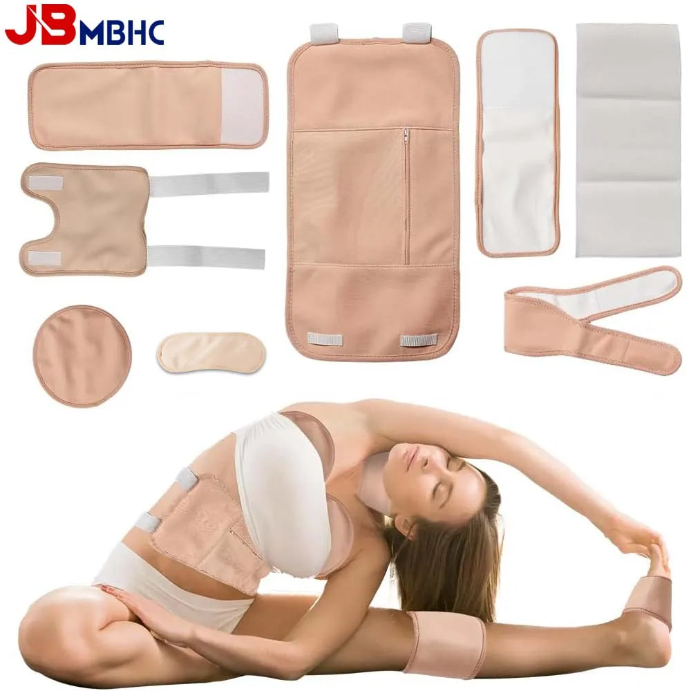 Reusable Castor Oil Pack Wrap - Organic Cotton with Adjustable Elastic Strap, Castor Oil Compress for Body Care