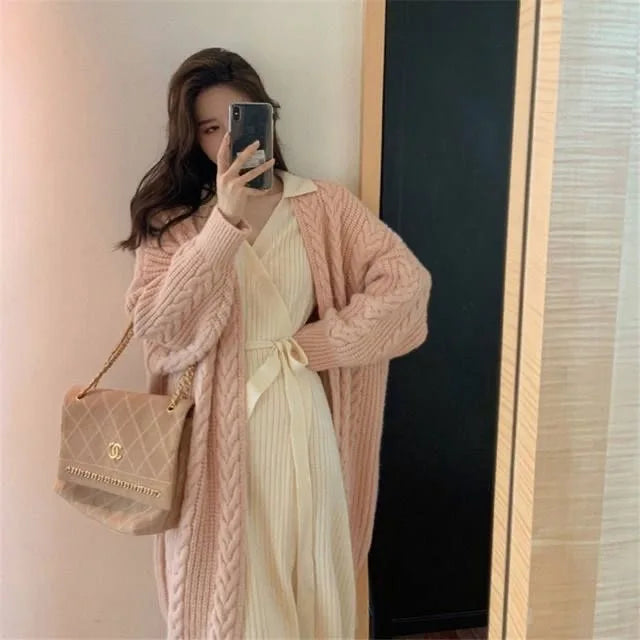 Women's Hollow Out Knitted Cardigan Coat – Casual Loose Fit, Big Size 4XL, Long Gilet Sweater Jacket