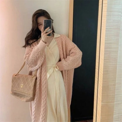 Women's Hollow Out Knitted Cardigan Coat – Casual Loose Fit, Big Size 4XL, Long Gilet Sweater Jacket