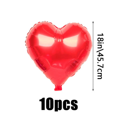 407PCS Red "Love" Letter Balloon Set – 18-Inch Heart-Shaped Balloons & Rose Petals for Valentine’s Day, Anniversary & Party Decoration