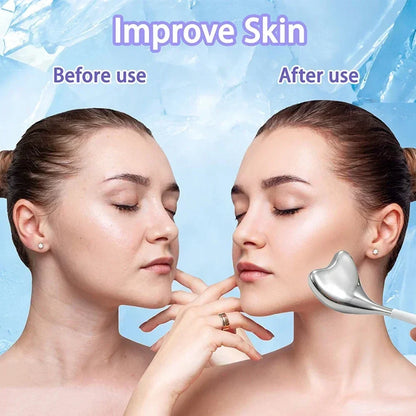 Ice Globes for Face — Luxury Rose Gold Cryo Sticks, Cold & Heat Relief Facial Massage Roller, Beauty Tool & Birthday Gift