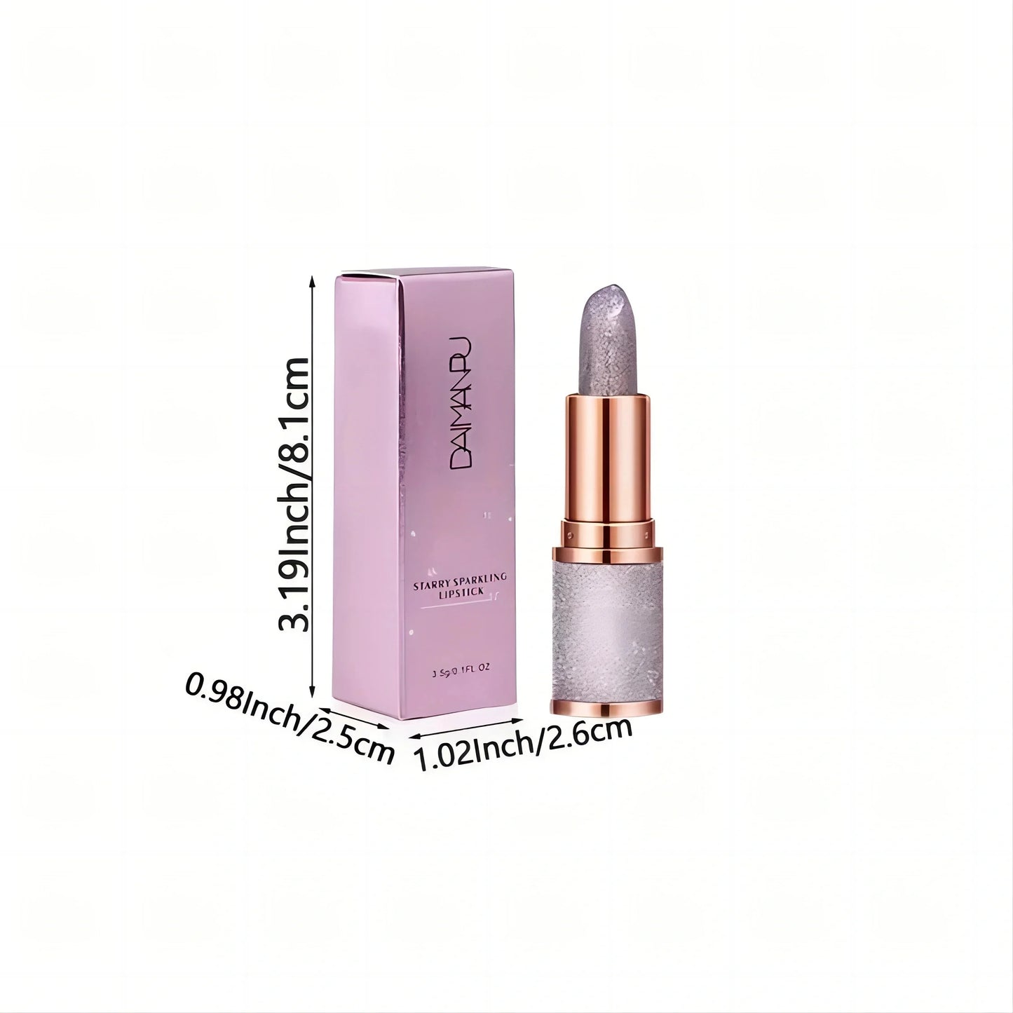 Rose Smoke Powder Lipstick – Glossy Velvet, Waterproof, Durable Starry Shine Lip Color