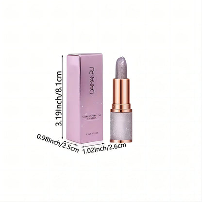 Rose Smoke Powder Lipstick – Glossy Velvet, Waterproof, Durable Starry Shine Lip Color