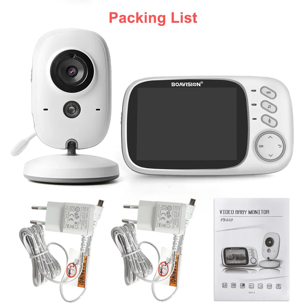 VB603 Video Baby Monitor - 2.4G Wireless with 3.2 Inches LCD, 2-Way Audio, Night Vision, and Surveillance Security Camera