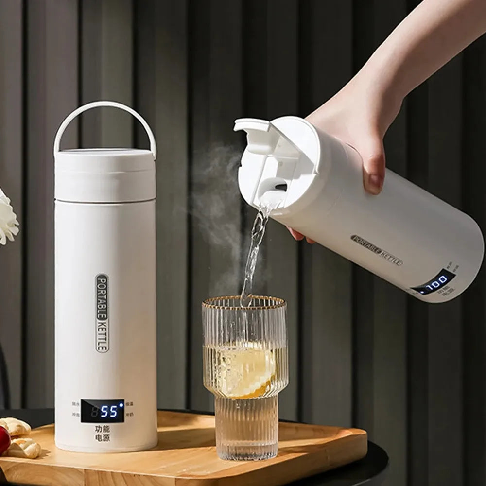 Portable Electric Kettle: Travel Tea & Coffee Kettle with Smart Temperature Control - Boil Water, Stew, Keep Warm