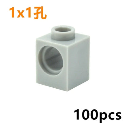 Technical Building Block Long Beam with Holes – Thick MOC Studded Bricks Compatible with 3703, 32018, 3895, 2730, 3894, 3701, 3700