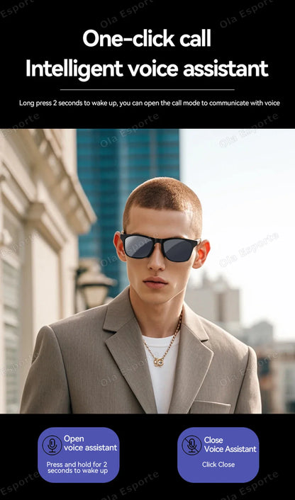 Ola Esporte Smart Glasses — Bluetooth Call Sunglasses, Multi-Functional Anti-Blue Light Wireless Headset for Men and Women