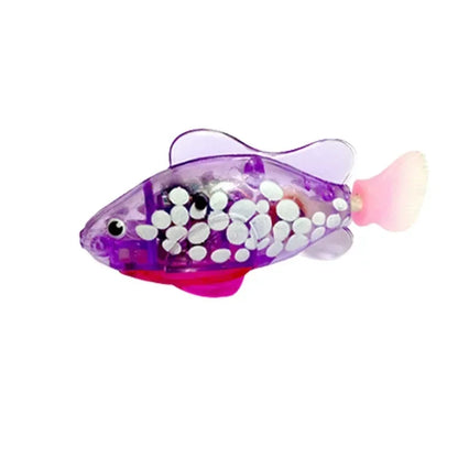 LED Interactive Cat Toy Robot Fish – Glowing Electric Swimming Motion Toy to Stimulate Kitten Hunting Instincts & Playful Exercise