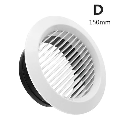 White Air Vent Extract Valve Grille – 100/150mm Round Ventilation Cover in 4 Shapes for Air Circulation
