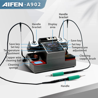 AIFEN A902 Soldering Station – Double Station C115, C210, C245 for Cell-Phone PCB & IC Repair Soldering Tools