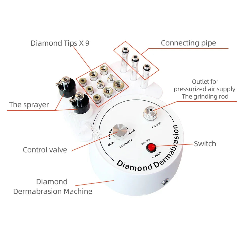 AOKO 3-in-1 Diamond Microdermabrasion Machine – Vacuum Suction & Water Spray Tool for Facial Moisturizing & Skin Exfoliation