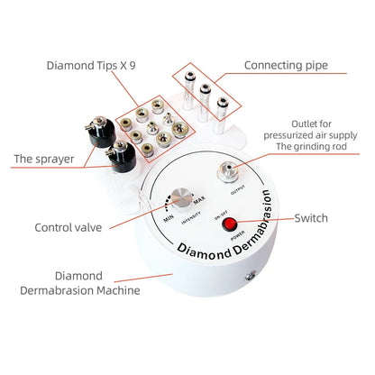 AOKO 3-in-1 Diamond Microdermabrasion Machine – Vacuum Suction & Water Spray Tool for Facial Moisturizing & Skin Exfoliation
