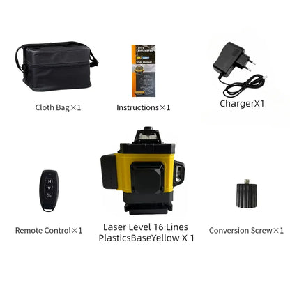 16-Line Green Laser Level — Professional Self-Leveling 360° Tripod Laser Nivel Autonivelant