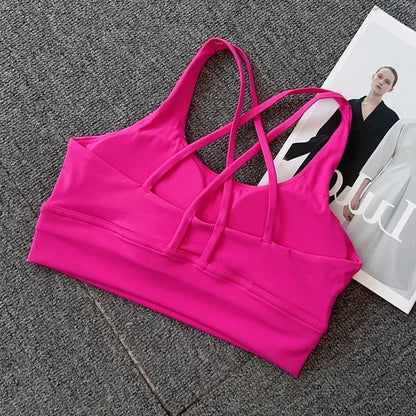 Women’s Sexy Crossback Yoga Sports Bra — Breathable, Quick-Dry, Shockproof Fitness & Running Bra