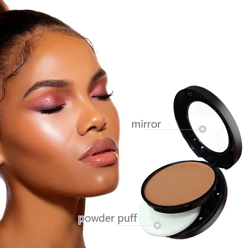 Sweat-Resistant Contouring Powder Palette – Matte Buildable Coverage for All Skin Tones with Highlight & Shadow