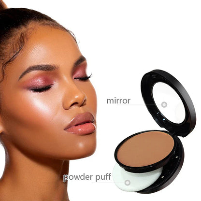 Sweat-Resistant Contouring Powder Palette – Matte Buildable Coverage for All Skin Tones with Highlight & Shadow