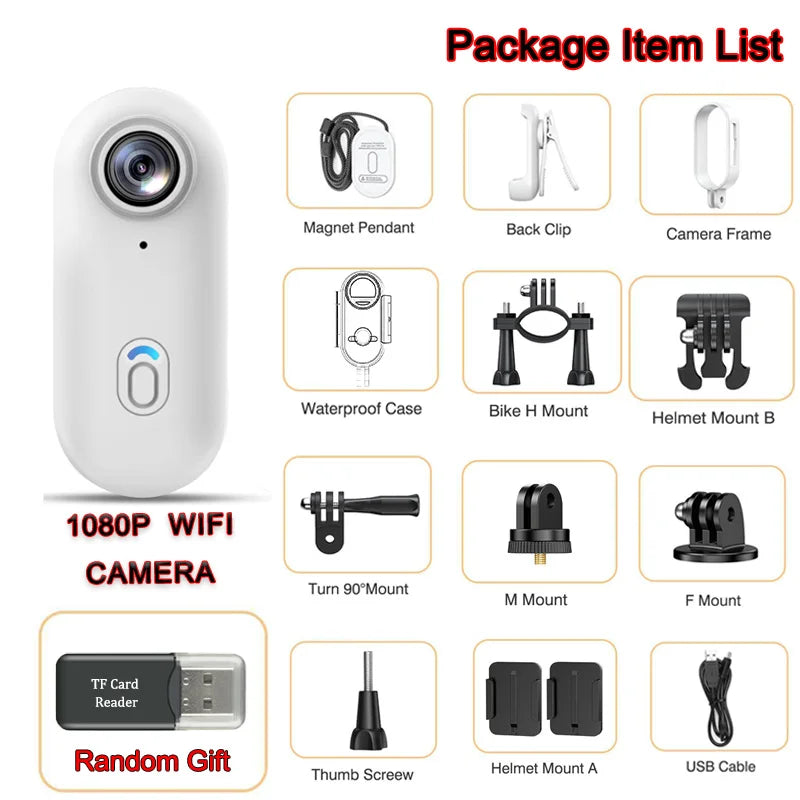 POV 4K Magnetic Sports Action Camera – 30M Waterproof Mini Body Cam with WiFi 2.4G Wireless, Helmet & Motorcycle Vlog Camera for Cycling & Outdoor Use