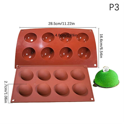 3D Fruit Shape Silicone Cake Mold — French Dessert Baking Tools for Brownies, Mousse & Pastry Decoration