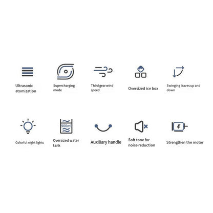 USB Portable Mini Air Conditioner Fan – 3-Speed Desktop Cooling Fan with LED Night Light, Air Cooler for Home, Office, and Camping