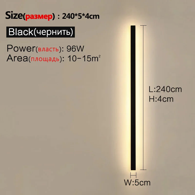 Waterproof Outdoor Wall Light – LED Garden Lamp, Modern Nordic Style for Living Room & TV Background, IP65, 110/220V Wall Washer