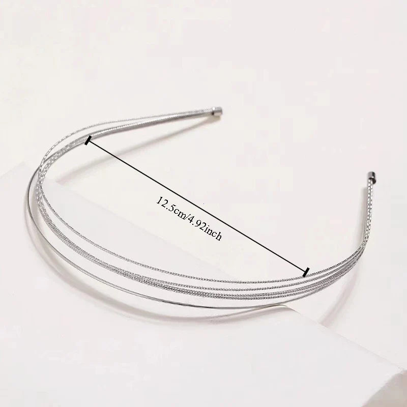 Thin Gold Multilayer Alloy Headband – Double Root Metal Hair Hoop for Women, Smooth & Stylish Hair Accessory