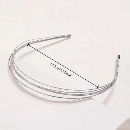 Thin Gold Multilayer Alloy Headband – Double Root Metal Hair Hoop for Women, Smooth & Stylish Hair Accessory