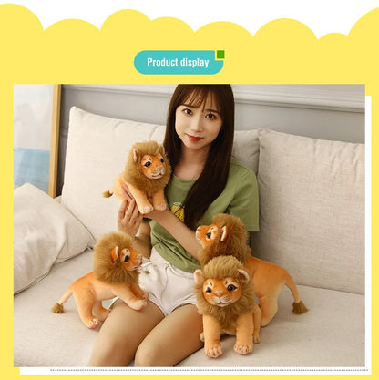 Simulation Tiger & Lion Plush Toy – Kawaii Stuffed Animal Doll, Pillow & Home Decor Gift for Kids