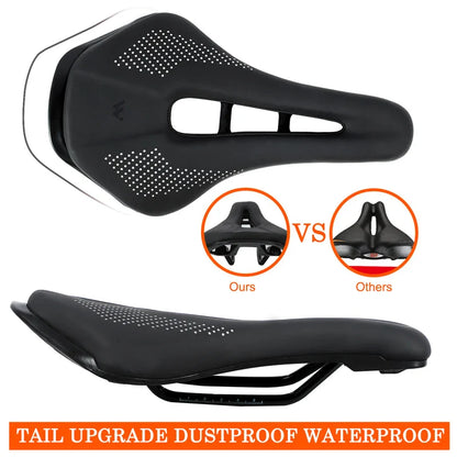 WEST BIKING Ultralight Road Bike Saddle | MTB Short Nose Bicycle Seat | PU Leather Hollow Prostatic Saddle | Bicycle Parts