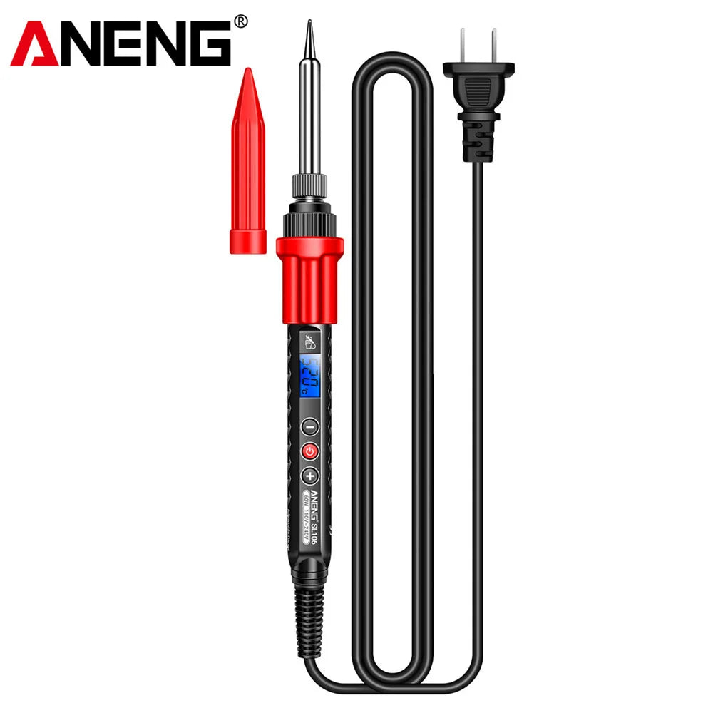 ANENG SL106 Electric Soldering Iron – Adjustable Temperature Welding & Rework Station with Heat Pencil Tip, 110V/220V