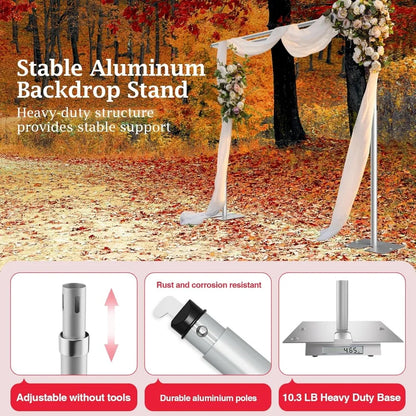 10x10Ft Double Crossbar Pipe and Drape Backdrop Stand Kit – Adjustable Metal Frame for Photography & Events