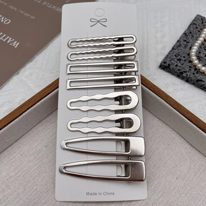 Silver Metal Hair Clips for Women & Girls | Y2K Duckbill Hairpin, Bangs Side Barrettes