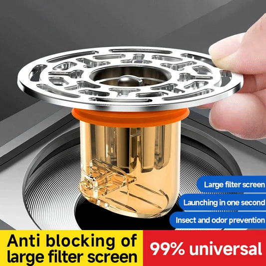 Magnetic Self-Closing Floor Drain Core - Odor and Insect Proof Deodorant for Bathroom, Toilet and Shower Drain