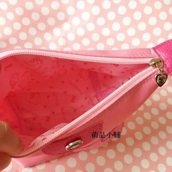 Sanrio Hello Kitty Makeup Bag – 28x11cm Anime Y2K Girls Storage, Kawaii Large Capacity Waterproof PU Handbag, Perfect Gift