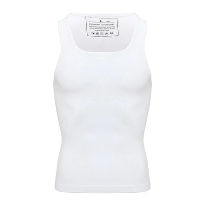 Men’s Slimming Body Shaper Compression Shirt – Abdomen & Abs Shapewear Tank Top to Hide Gynecomastia Moobs for Workout & Daily Wear