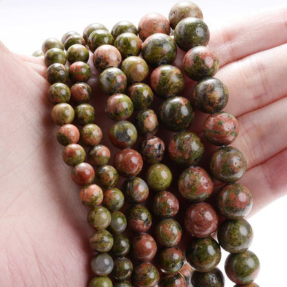 Natural Stone Round Beads 4-12mm Tiger Eye Lava Turquoise Jade for DIY Jewelry Making Bracelet Craft Supplies