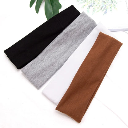Elastic Cotton Fashion Headband – Unisex Stretch Hair Band for Yoga, Running, Fitness & Makeup Hair Accessories