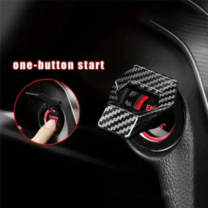 Car Engine Start/Stop Button Cover – Decorative Push Button Sticky Auto Accessory for Car Interior Styling