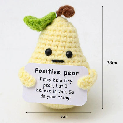 Positive Energy Crochet Doll — Handmade Knitted Plush Potato, Plant, Avocado, Bee & Animal Pocket Hug Emotional Support Gift