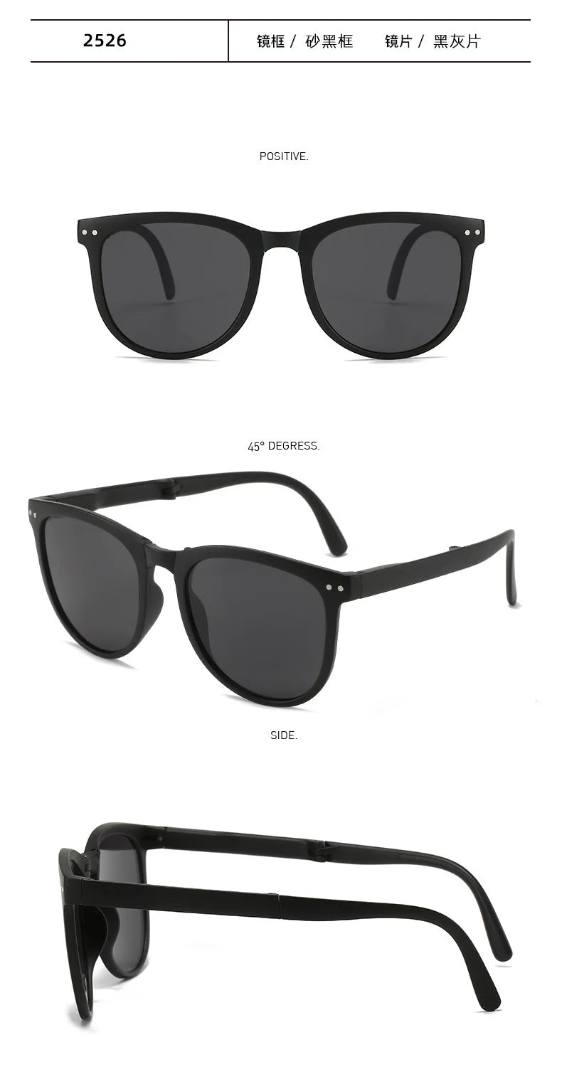 UV400 Polarized Folding Sunglasses – Anti-UV Oval Frame for Men & Women