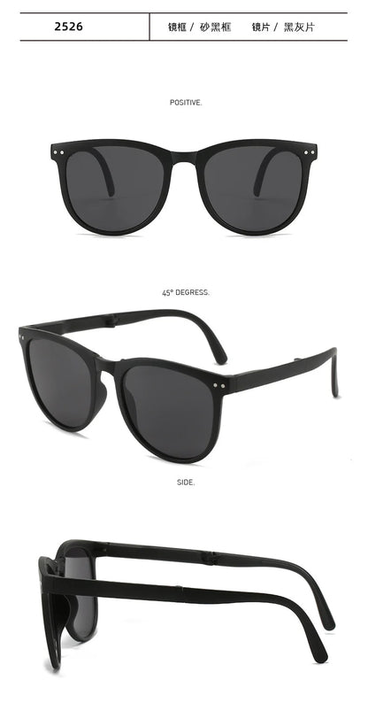 UV400 Polarized Folding Sunglasses – Anti-UV Oval Frame for Men & Women