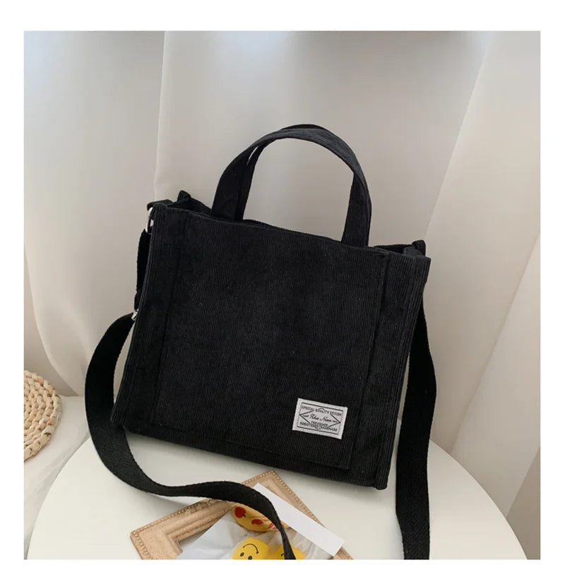 Rilibegan Shoulder Bag for Women - New Style Simple Corduroy, Large Capacity, Small Square Handbag, Trendy and Portable