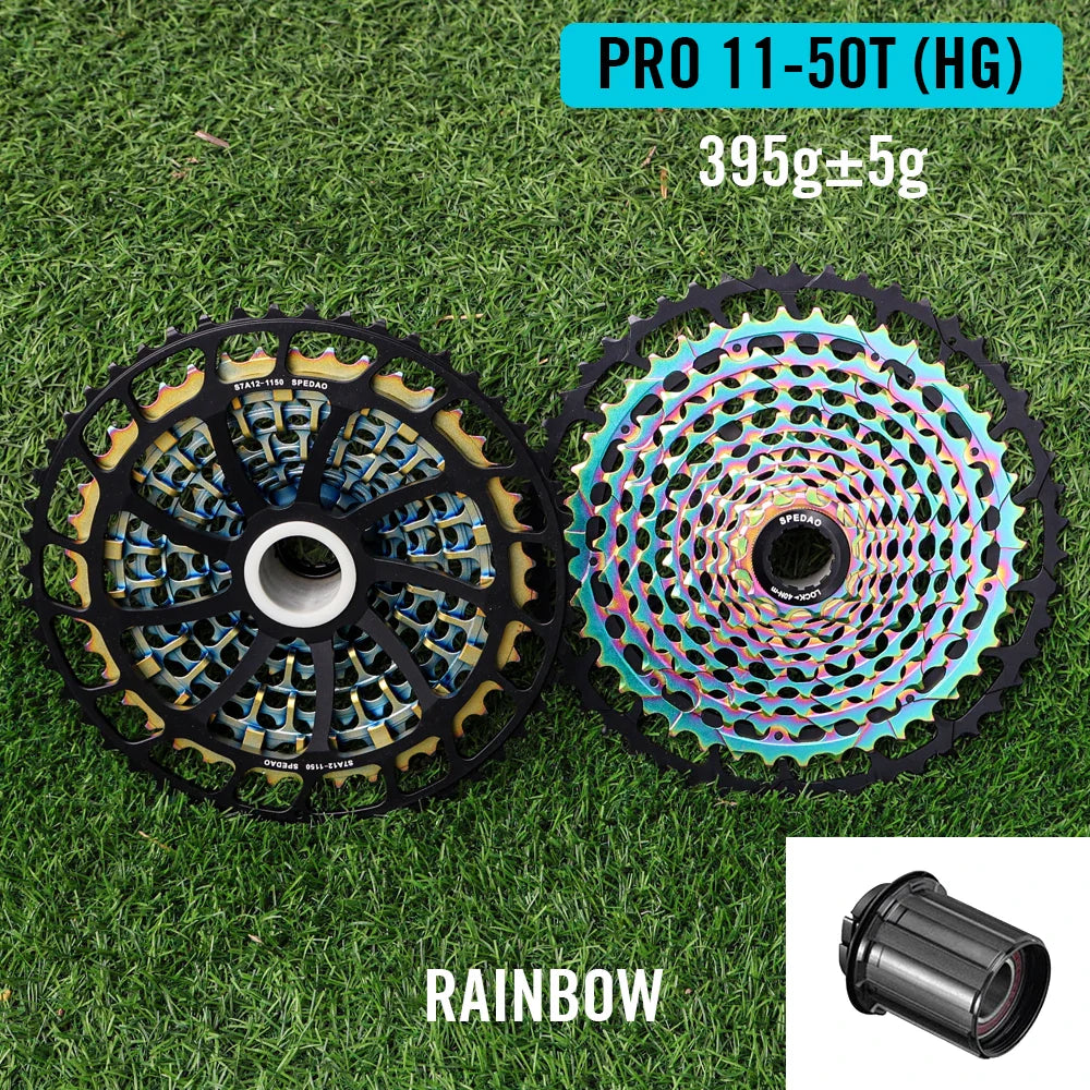 SPEDAO 12-Speed 10-50T Bicycle Cassette – 12V MTB Freewheel Sprocket for SX NX GX, XD & HG Compatible