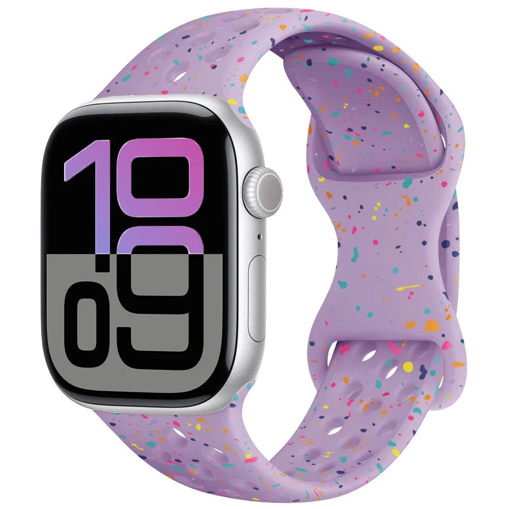 Silicone Apple Watch Strap - Breathable Wristband for Watch 11/10/9/8/7 Ultra 3/2 SE Series 49mm-41mm