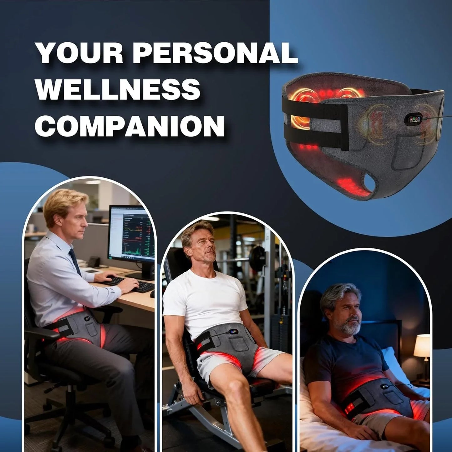 660nm Red Light Therapy Device for Men – 162-LED Prostate Therapy Wrap Belt & Panties with 3 Heat Levels for Pain Relief