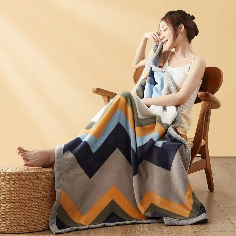 Extra Soft Flannel Blanket - Thickened Nap and Air Conditioning Blanket