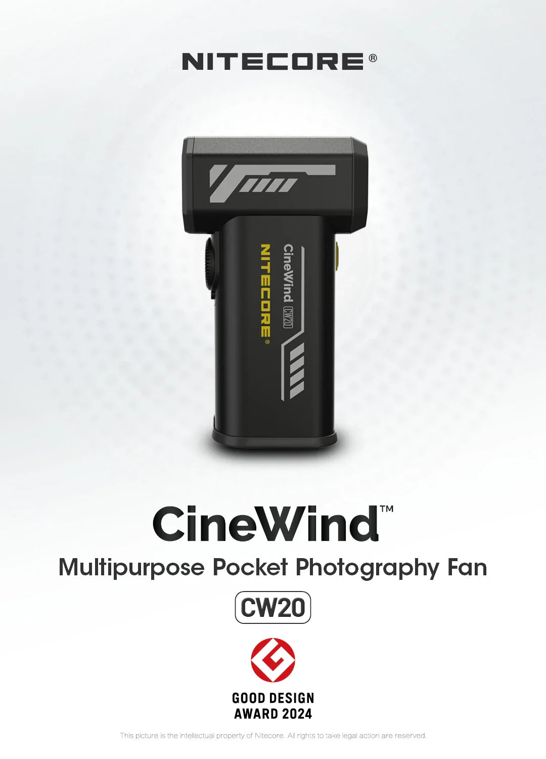 NITECORE CW20 Multipurpose Pocket Fan - Portable Stepless Wind Blower for Photography, Canon, Sony, Short Video & Camping
