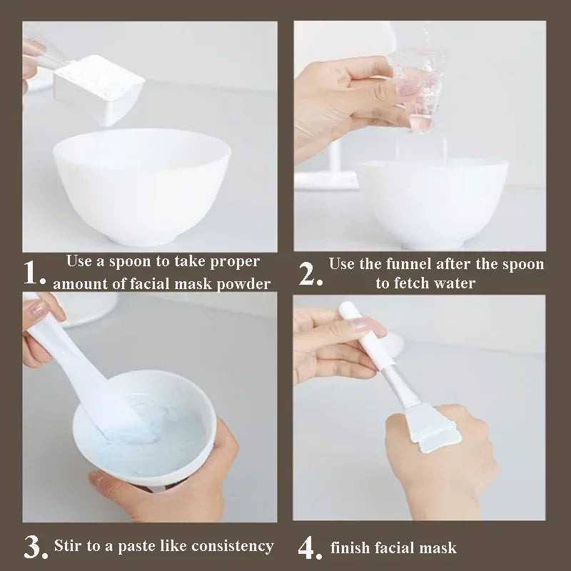 Facial Brush & Mask Bowl Spoon Set – DIY Beauty Tools for Skincare, Makeup & Facial Care