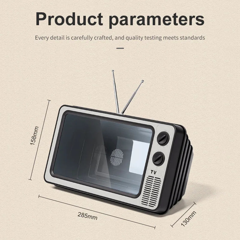 12 Inch Phone Screen Magnifier Stand - Enlarged Expand Holder HD Video Amplifier, Eyes Protection Retro TV Box for iPhone
